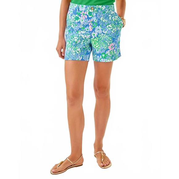 NEW LILLY PULITZER caralena stretch linen short in sunwashed blue - Picture 1 of 4